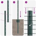 vidaXL Zvarené pletivo s podperami 10 x 1,2 m PVC potiahnutá oceľ