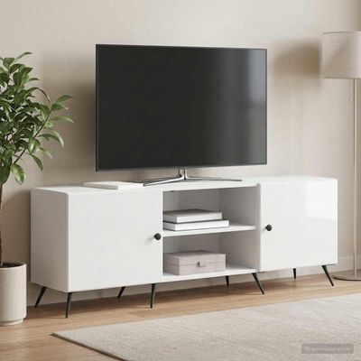 vidaXL TV skrinka 150 x 31 x 50 cm Biela s vysokým leskom