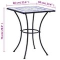 vidaXL Mozaikový bistro stolík, modro biely 60 cm, keramika