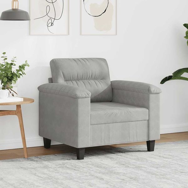 vidaXL Kreslo svetlosivé 60 cm mikrovláknová látka
