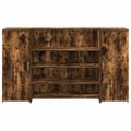 vidaXL Recepčný stôl dymový dub 180x50x103,5 cm kompozitné drevo