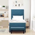 vidaXL Posteľ s pružinovým rámom Tmavo modrá 190 x 90 cm Zamat
