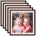 vidaXL Fotorámiky na stenu alebo stôl 5 ks tmavočervené 40x40 cm