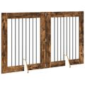 vidaXL Skladacia psia brána so stojanmi 2 ks Dymový dub 160,5 cm