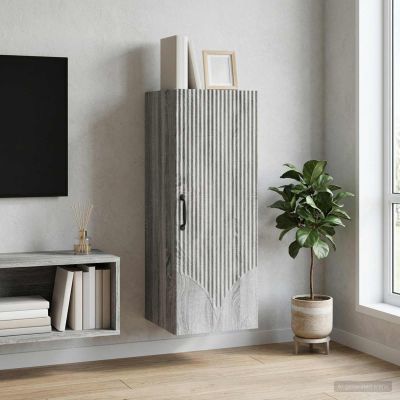 vidaXL Nástenná skrinka 33 x 34,5 x 90 cm Kompozitné drevo Sivý Sonoma