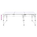 Skladací kempingový set, stôl+6 stoličiek, nastaviteľná výška 180x60cm