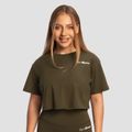 Dámske tričko Cropped Limitless Espresso - GymBeam, veľkosť M