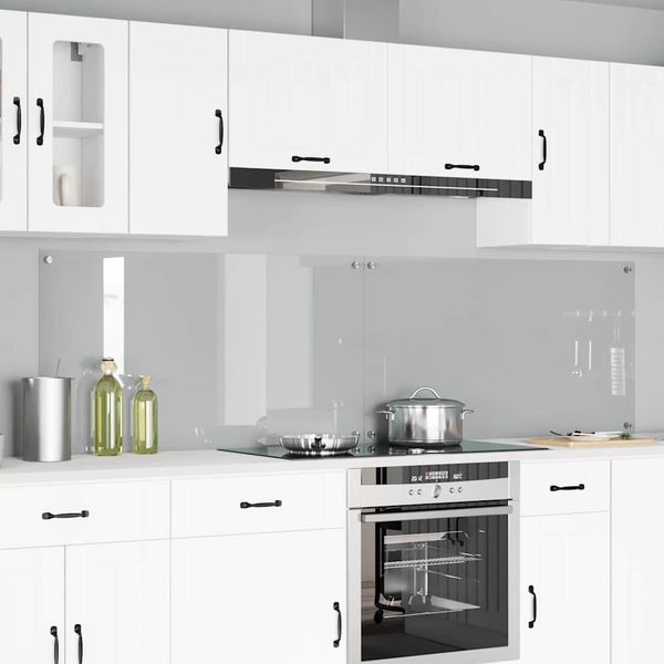 vidaXL Kuchynský obklad 2 pcs Priehľadná 110 x 60 cm tvrdené sklo