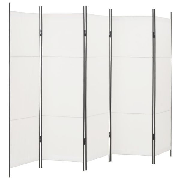 vidaXL 5-panelový paraván biely 250x180 cm