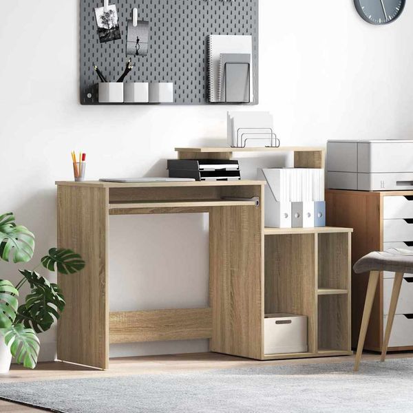 vidaXL Stôl Sonoma dub 120,5 x 44 x 88,5 cm Kompozitné drevo