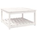 vidaXL Záhradný stolík biely 82,5x82,5x45 cm borovicový masív