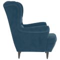 vidaXL Kreslo wingback s podnožkou modré zamatové