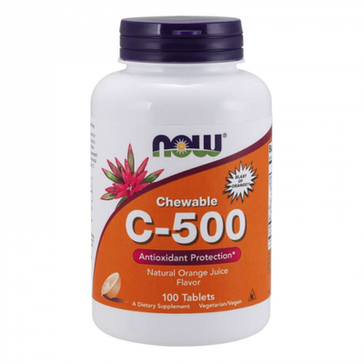 Vitamín C 500 mg tablety na cmúľanie - NOW Foods, čerešňa a bobule