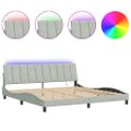 vidaXL Rám postele s LED bez matraca Hankobledosivý 200x200 cm zamat