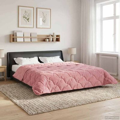 vidaXL Zimný prehoz Ružová 200 x 200 cm Mikrofáza a Teddy fleece