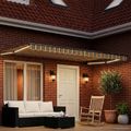 vidaXL Ručná vysúvacia markíza s LED 4,5 × 3 m 100% polyester a hliník