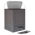 vidaXL Záhradné kompostéry 3 ks, hnedé 60x60x83 cm, 900 l, plast ratan