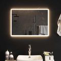 vidaXL Zrkadlo do kúpeľne s LED Priehľadná 70 x 50 cm tvrdené sklo