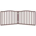 vidaXL Brána pre psa skladacia 2 panely hnedá dub 160cm topoľové drevo