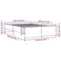 vidaXL Posteľný rám hnedý dub 135x190 cm kompozitné drevo a kov