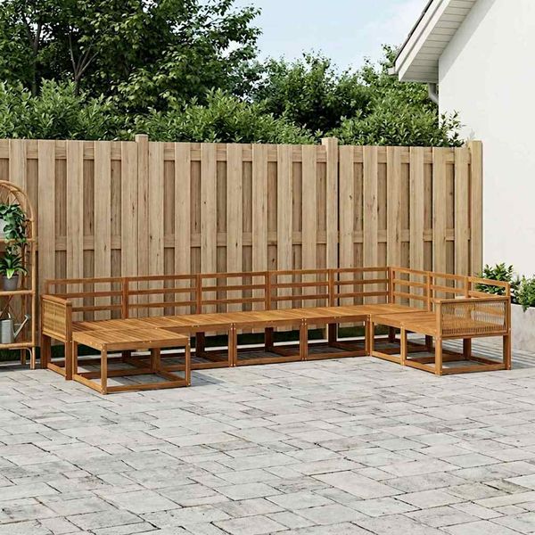vidaXL Záhradná súprava gaučov 8 pcs Prírodná Pevné akáciové drevo