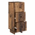 vidaXL Zásuvkový kabinet Staré drevo 33 x 34,5 x 90 cm