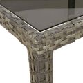 vidaXL Záhradný stôl sivý 250x100x75 cm tvrdené sklo a polyratan
