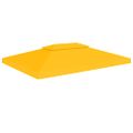 vidaXL Dvojitá strieška na altánok 310 g/m², 4x3 m, žltá
