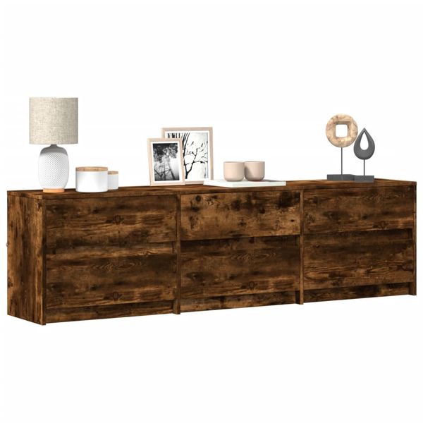 vidaXL TV stolík s LED dymový dub 180x34x50 cm kompozitné drevo