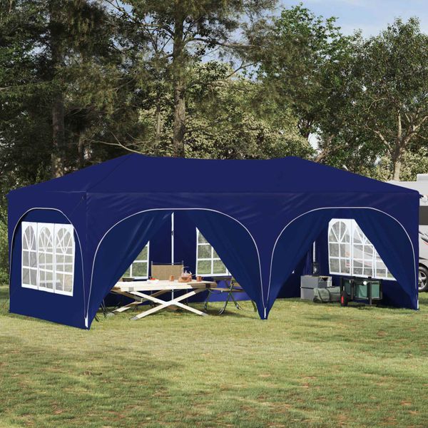 vidaXL Prístrešok na párty 575 x 288 x 245 cm Modrá Oxfordská látka