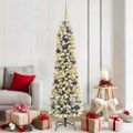 vidaXL Umelý vianočný stromček Biela 180 cm PVC, kov a plast