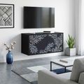 vidaXL Nástenný TV kabinet DOKKUM 69 x 33 x 40 cm Čierny dub