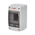 Rozvádzač Acqua 3902-TTB IP65, 2/4mod., na omietku, priehľ. dvere, 171x100x100mm