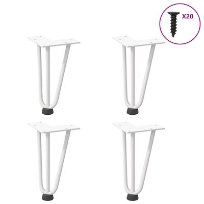 vidaXL Nohy do vlasov pre konferenčný stolík 4 ks, biele 20 cm, masívna oceľ