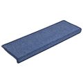 vidaXL Schodové rohože 5 ks 65x21x4 cm modré s obdĺžnikovým okrajom