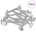 vidaXL Drevo skrutky 12 ks Strieborná M6 x 70 mm Oceľ