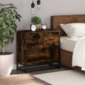 vidaXL Nočný stolík, dymový dub 60x31x60 cm, kompozitné drevo+kov