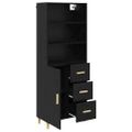vidaXL Highboard Čierny dub 69,5 x 32,5 x 180 cm Kompozitné drevo