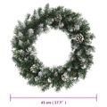 vidaXL Vianočný veniec s LED svetlami zelený 45 cm PVC