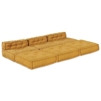 vidaXL Modulová pohovka 4 pcs Žltá Látka
