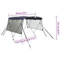 vidaXL Strieška Bimini s 3 oblúkmi a sieť. stenami 183x(170-182)x137cm