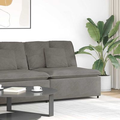 vidaXL Modulová stredová pohovka s vankúšmi, svetlosivá 100 cm