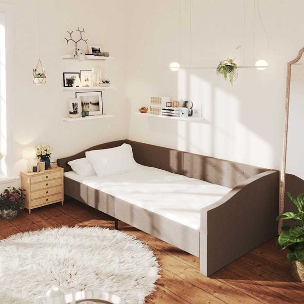 vidaXL Pohovka s matracom USB sivohnedá látková 90x200 cm