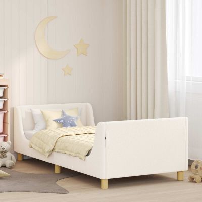 vidaXL Detský rám na posteľ s čelom Krémová 80 x 200 cm Bouclé