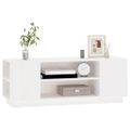 vidaXL TV skrinka biela 110x35x40,5 cm masívna borovica