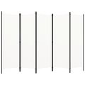 vidaXL 5-panelový paraván biely 250x180 cm