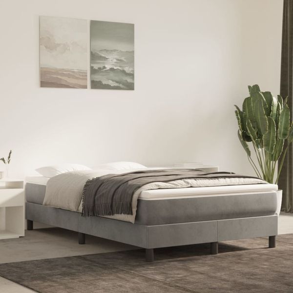 vidaXL Matrac s taštičkovými pružinami stredná tvrdosť bledosivý 120x200x20 cm zamat