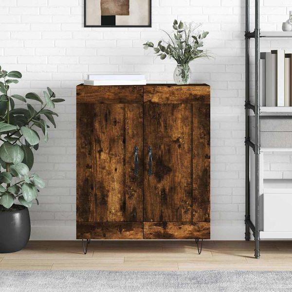 vidaXL Komoda dymový dub 69,5x34x90 cm kompozitné drevo
