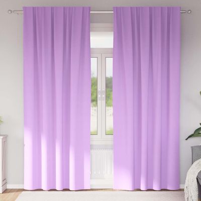 vidaXL Záclony na zatemnenie s krúžkami 2 pcs Fialová 260 x 140 cm