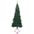 vidaXL Rohový umelý vianočný stromček zelený 210 cm PVC